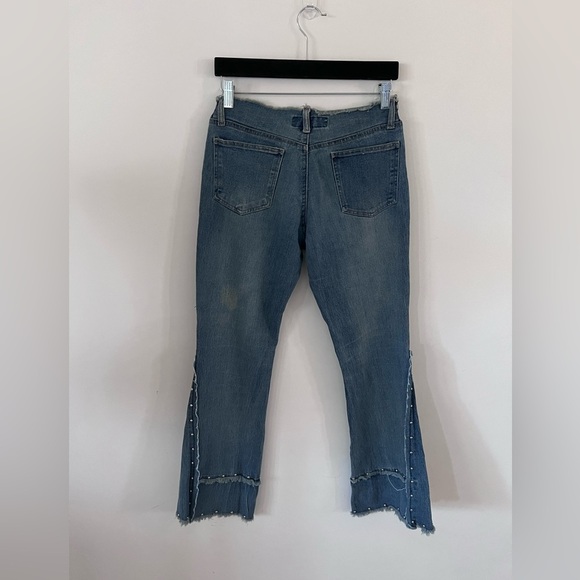 Younique Jeans Y2K Low-rise Frayed Hem Studded Flare Leg Jeans |Size 5| - Picture 4 of 5